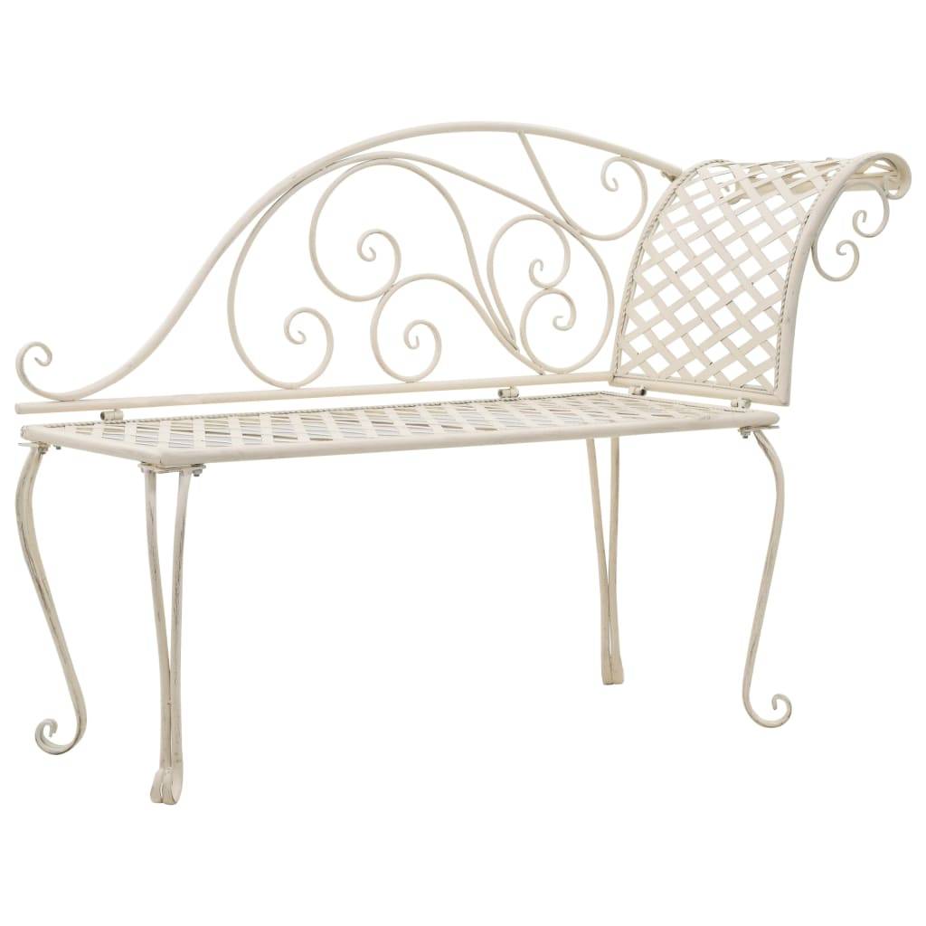 Vidaxl - Chaise longue de jardin 128 cm Métal Antique Blanc vidaXL 45431 - Image 1