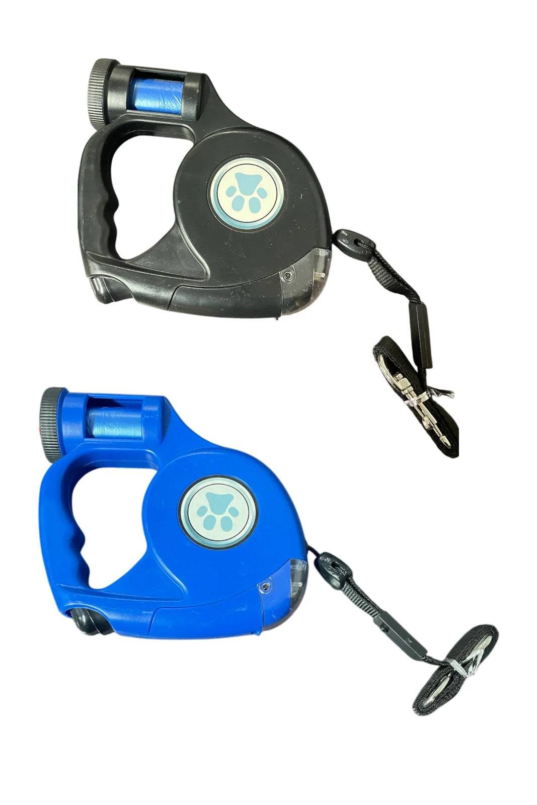 France Croquettes - France Croquettes Laisse à enrouleur multifonctions pour chien 5 m - Bleu - Image 1