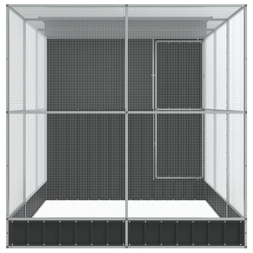 Volière avec Extension Acier Galvanisé Large Argent 416x203x216cm - ComfortXL Outdoor Living - Image 4