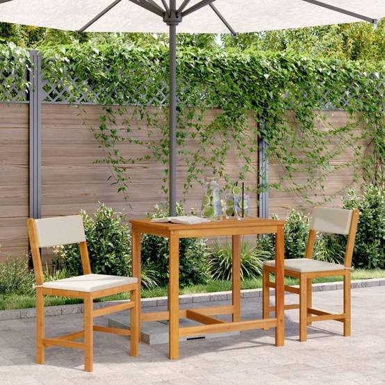 Ensemble de 3pcs balcon - Salon De Jardin - Mobilier extérieur avec coussins bois massif d'acacia MI450 - Image 2