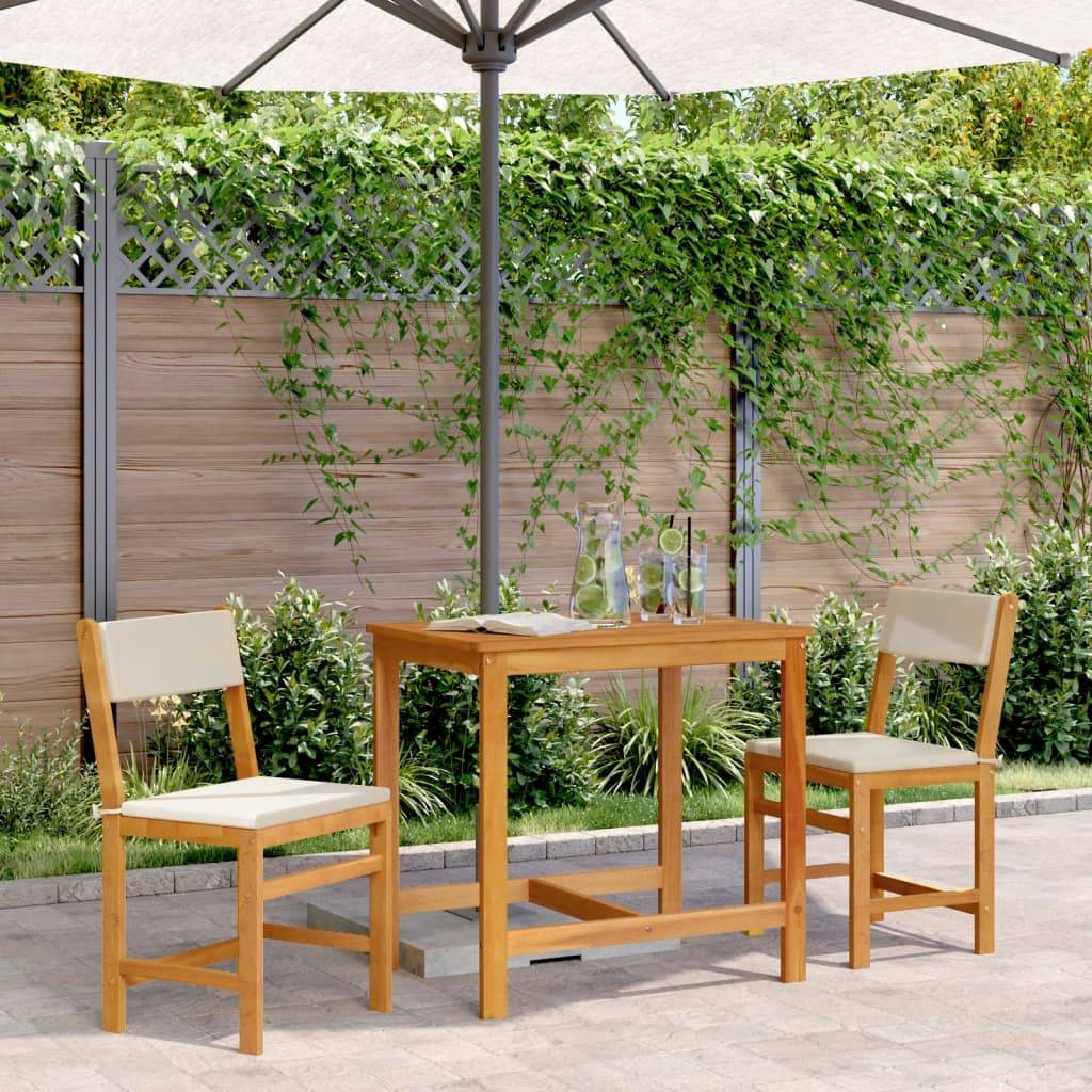 Ensemble de 3pcs balcon - Salon De Jardin - Mobilier extérieur avec coussins bois massif d'acacia MI450 - Image 2