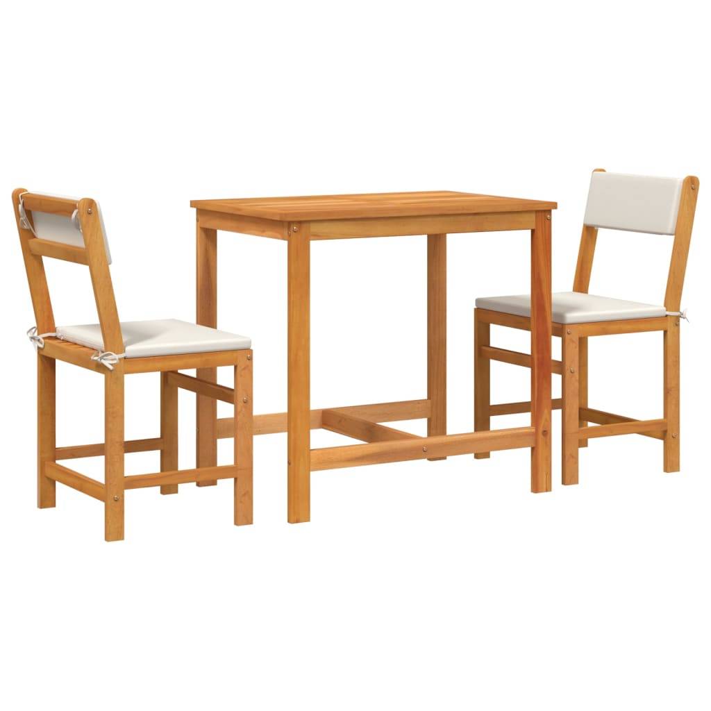 Ensemble de 3pcs balcon - Salon De Jardin - Mobilier extérieur avec coussins bois massif d'acacia MI450 - Image 1