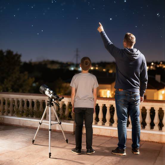 Télescope Astronomique 70 mm, Télescope Réfracteur 100X/50X/30X avec 3 Oculaires, Monture AZ 300 mm, 76x76x133cm - Image 4