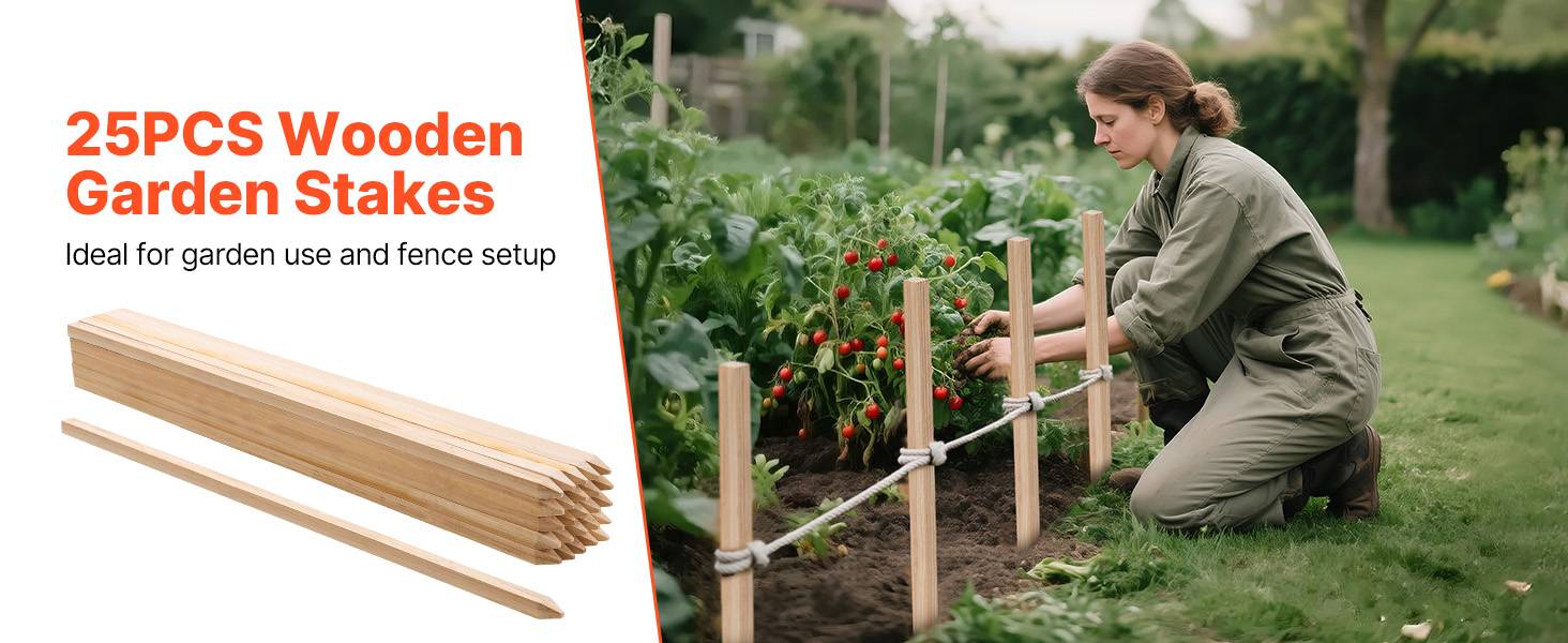 VEVOR Piquets Clôture Jardin Bois Poteaux à Pointe 25 PCS 19,05x19,05x914,4 mm - Image 9