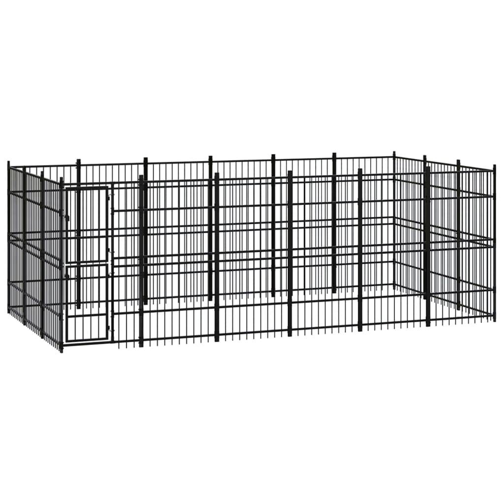 Vidaxl - Chenil d'extérieur pour chiens Acier 16,59 m² vidaXL 3097977 - Imagen 1