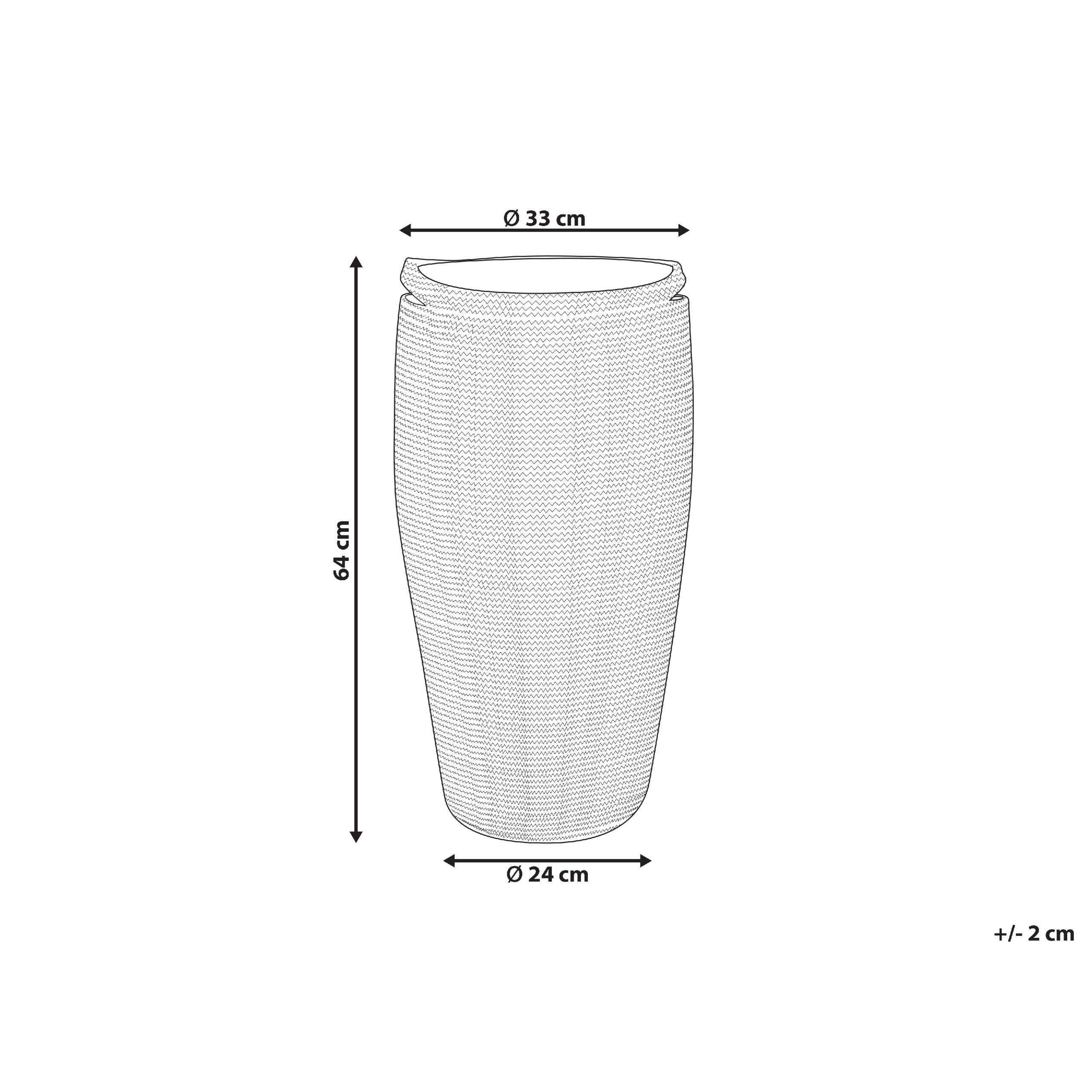 Beliani - Panier Noir en Coton 33 cm de Diamètre Corbeille à Linge Faite Main Tressée Rangement à Rayures pour Intérieur Accessoire - Imagen 3