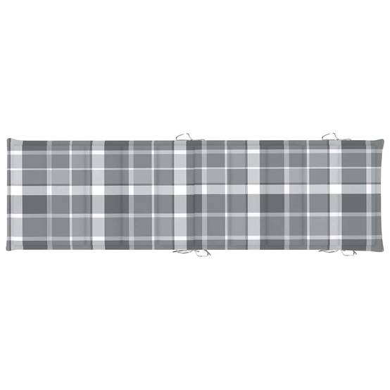 Transat de jardin en bois d'acacia massif pliable avec coussin 184cm Gris - ComfortXL Outdoor Living - Image 4