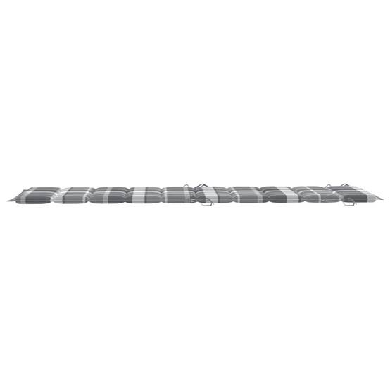 Transat de jardin en bois d'acacia massif pliable avec coussin 184cm Gris - ComfortXL Outdoor Living - Image 5