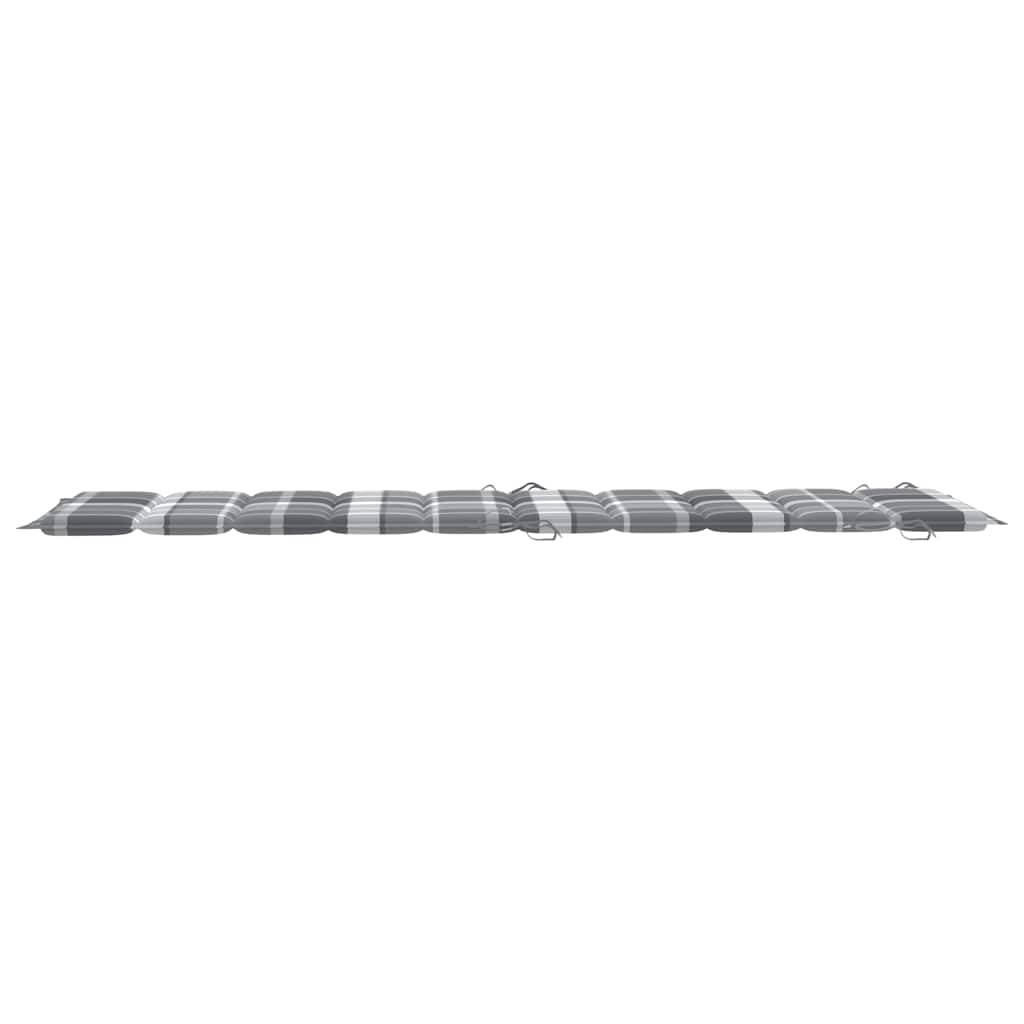 Transat de jardin en bois d'acacia massif pliable avec coussin 184cm Gris - ComfortXL Outdoor Living - Image 5