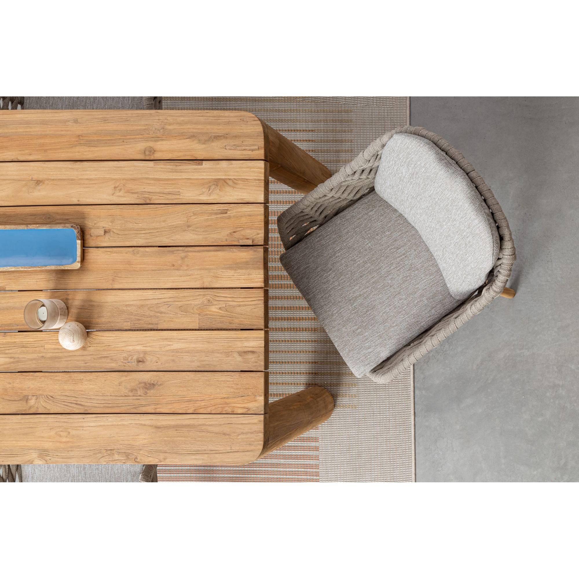 Autre - Table à manger de jardin rectangulaire en teck L240 - PORQUEROLLES - Imagen 8