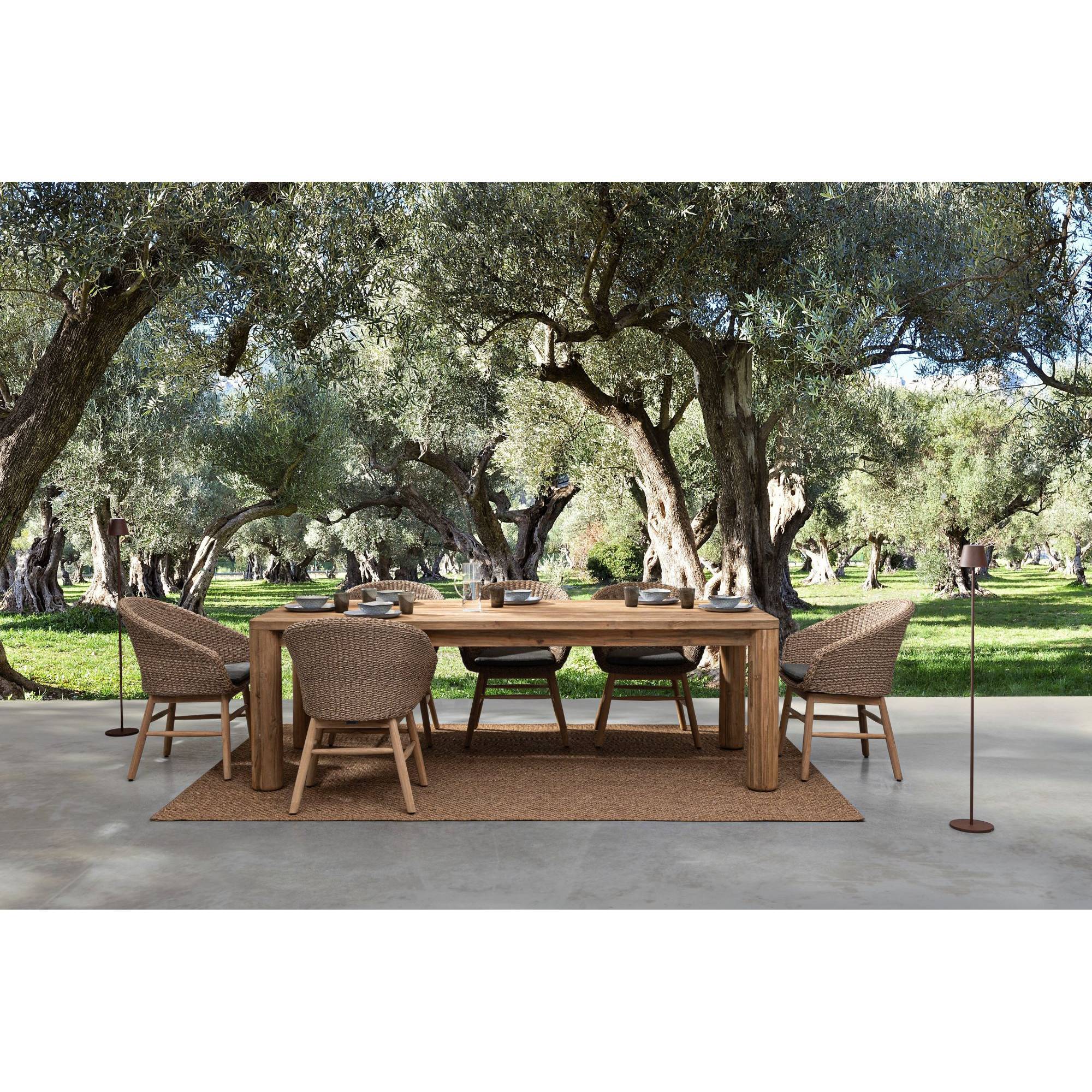 Autre - Table à manger de jardin rectangulaire en teck L240 - PORQUEROLLES - Imagen 2