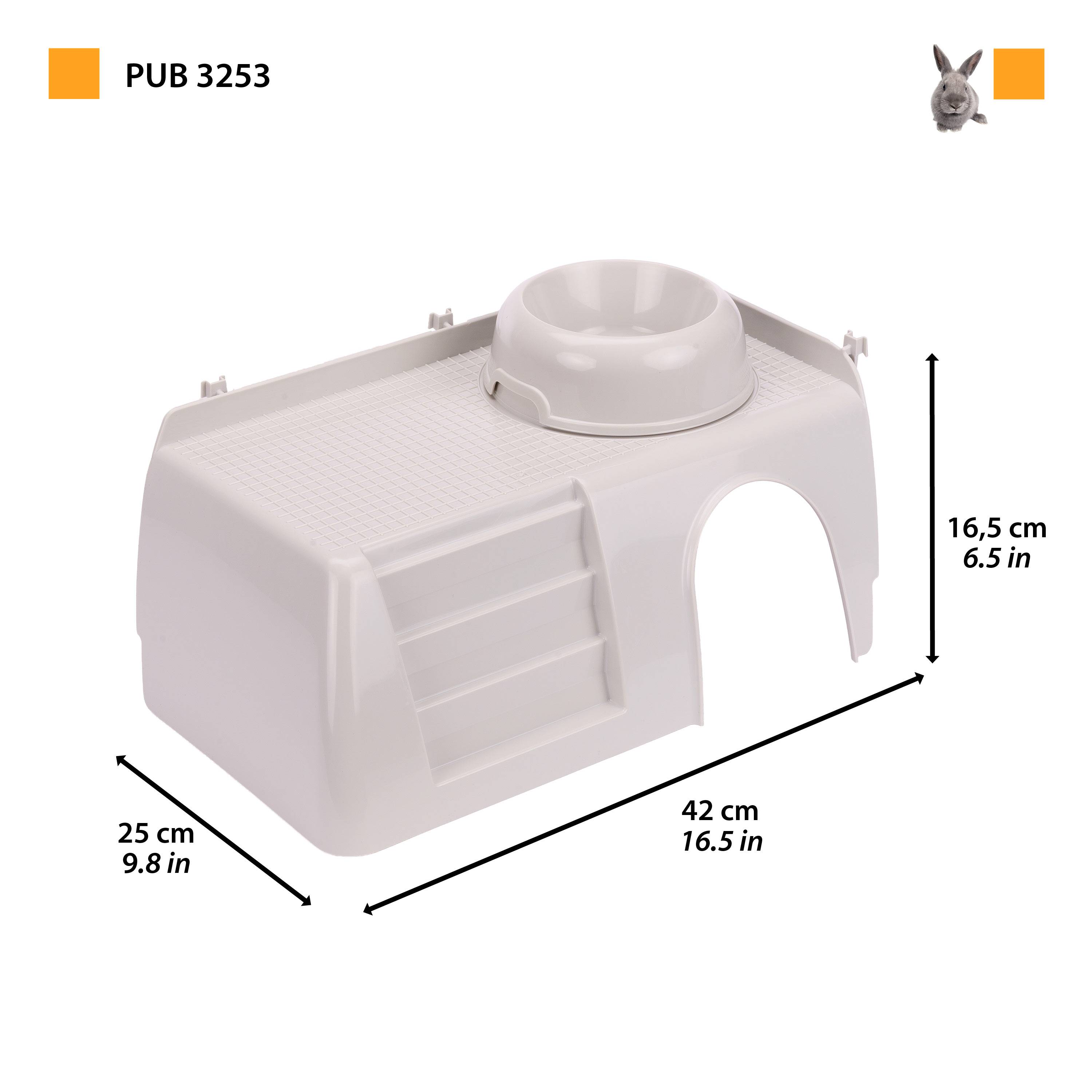 Ferplast - Accessoires rongeurs Ferplast PUB 3253 maisonnette en plastique pour lapins cochons d’Inde - Imagen 2
