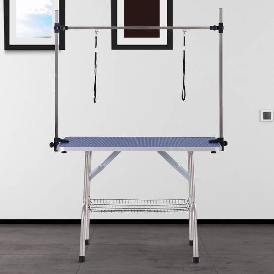 Table de toilettage chien intérieur 107 x 60 x 170 cm acier bleu - PANGIVO - Image 2