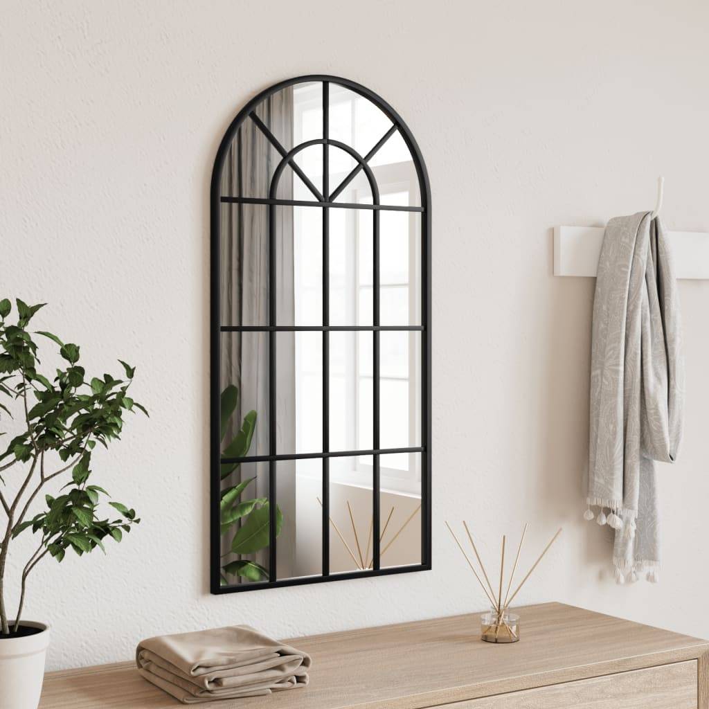 Maison Chic - Miroir mural - Miroir décoratif noir 40x80 cm arche fer - Image 2