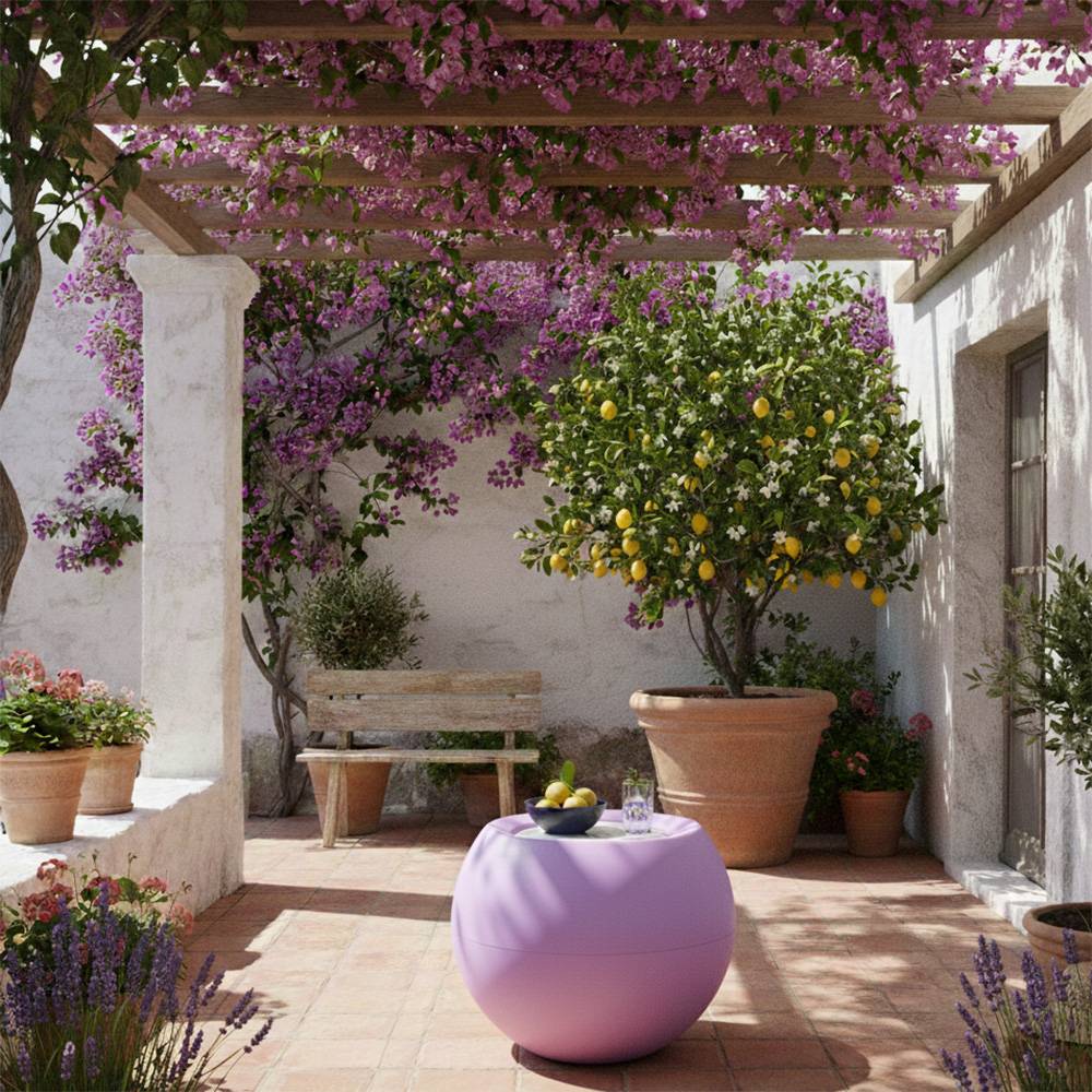 Table de jardin ronde querida hauteur 70 cm - plast'up rotomoulage - Imagen 4