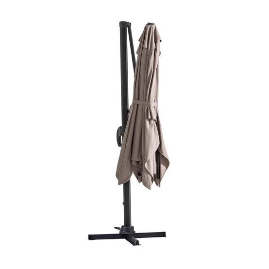 Oviala - Parasol déporté inclinable 360° 2x3m et dalle sur roues taupe Amalya - Oviala - Image 2