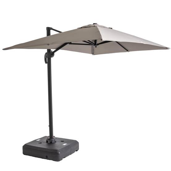 Oviala - Parasol déporté inclinable 360° 2x3m et dalle sur roues taupe Amalya - Oviala - Image 1