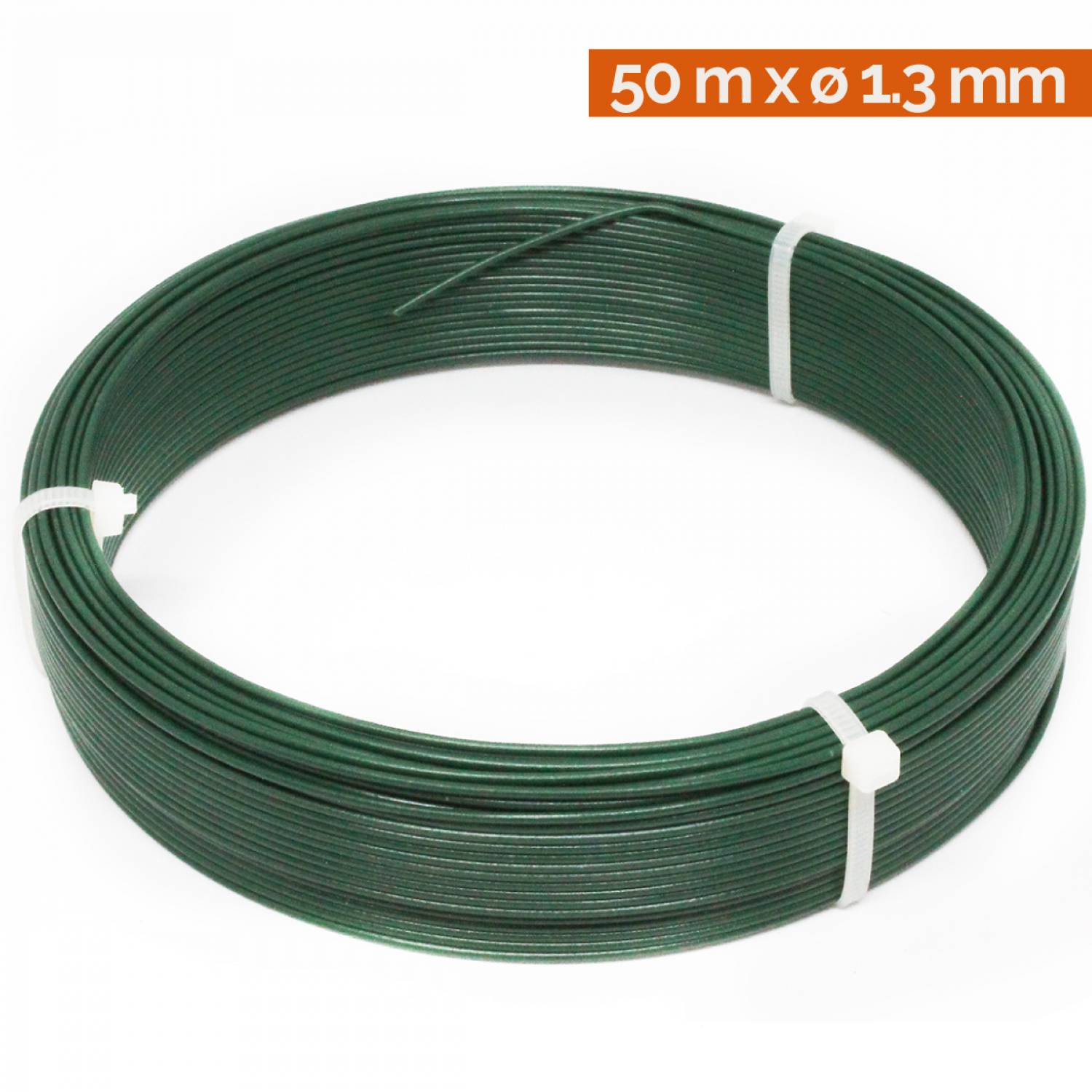 Linxor - Fil d'attache en acier galvanisé plastifié pour grillage ou autre - 50 m x 1.3mm Ø - Vert - Linxor - Imagen 2