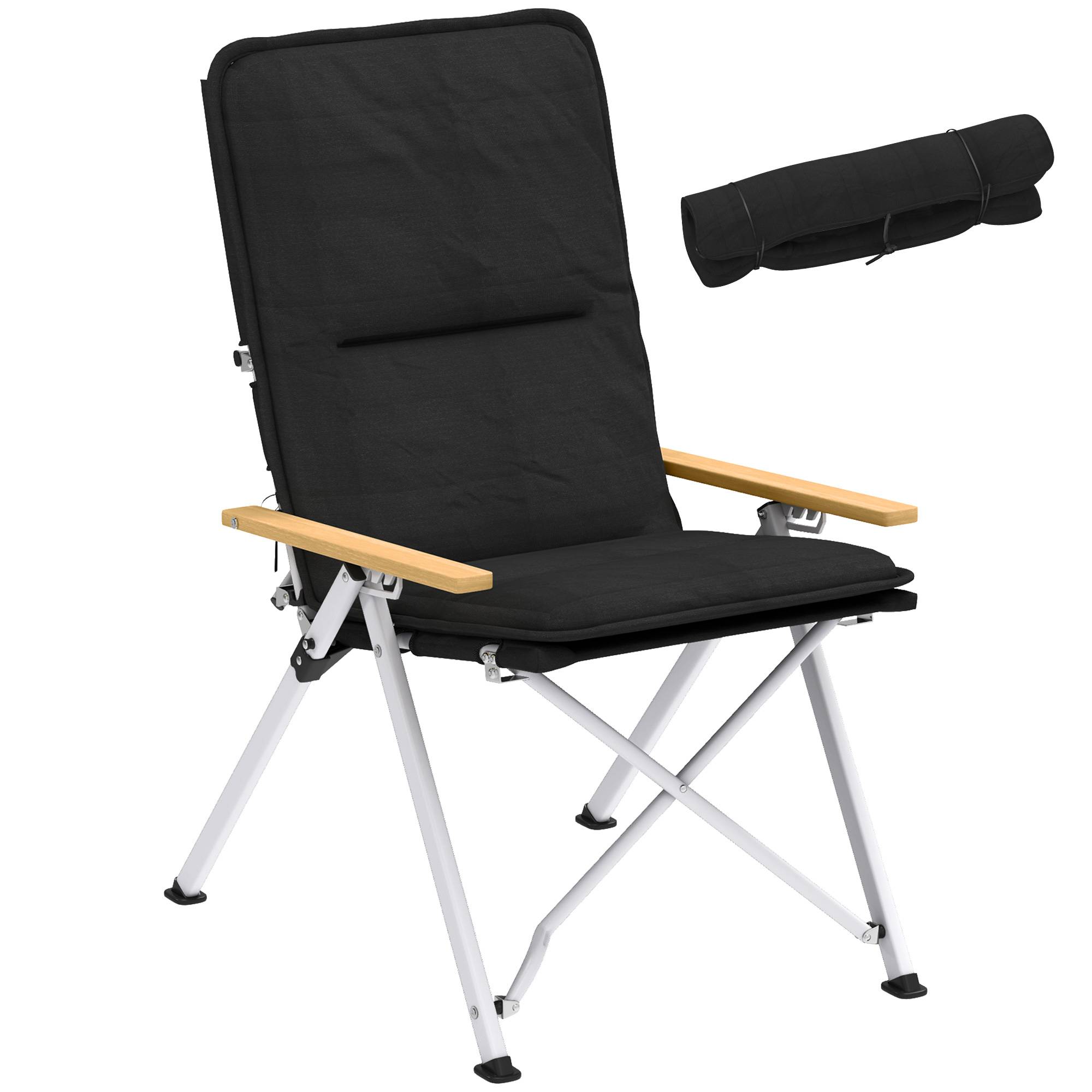 Chaise de camping pliante aluminium noir 59 x 67 x 96 cm - PANGIVO - Image 1