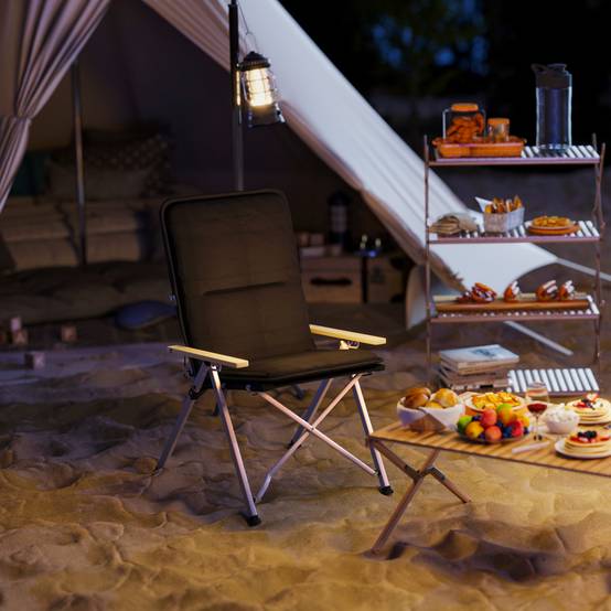 Chaise de camping pliante aluminium noir 59 x 67 x 96 cm - PANGIVO - Image 4
