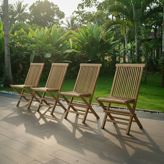 Teck'Attitude - Salon de jardin en teck massif Makassar, 4 places - TECK'Attitude - Imagen 9