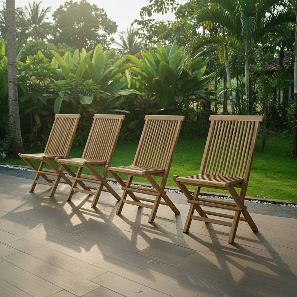 Teck'Attitude - Salon de jardin en teck massif Makassar, 4 places - TECK'Attitude - Imagen 9