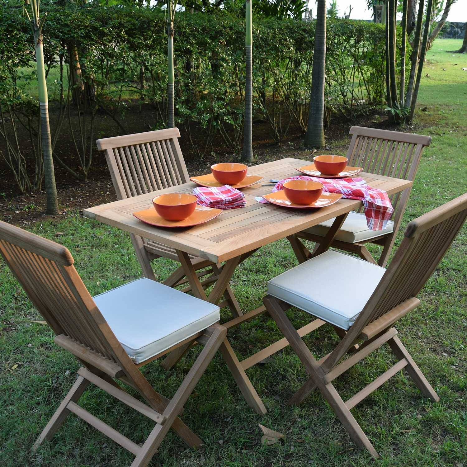 Teck'Attitude - Salon de jardin en teck massif Makassar, 4 places - TECK'Attitude - Imagen 2