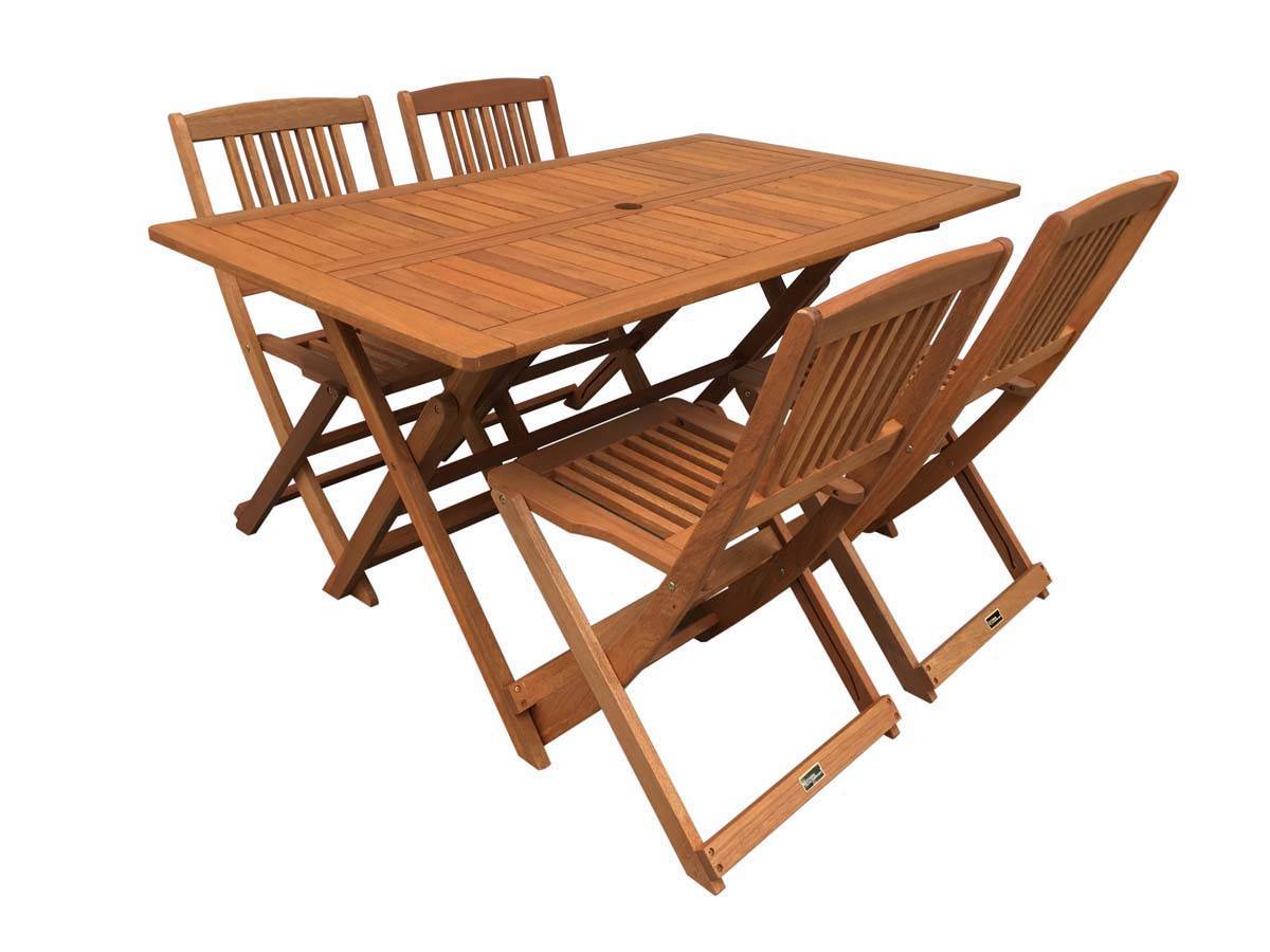 Habitat Et Jardin - Table Et Chaises De Jardin En Bois Exotique "hongkong 4" - Maple - Marron Clair -habitat Et Jardin - Imagen 1