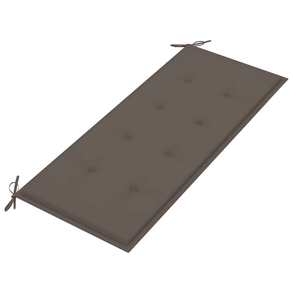 PANGIVO - Banc de jardin bois de teck naturel et taupe 128.5 x 57.5 x 90 cm - PANGIVO - Image 6