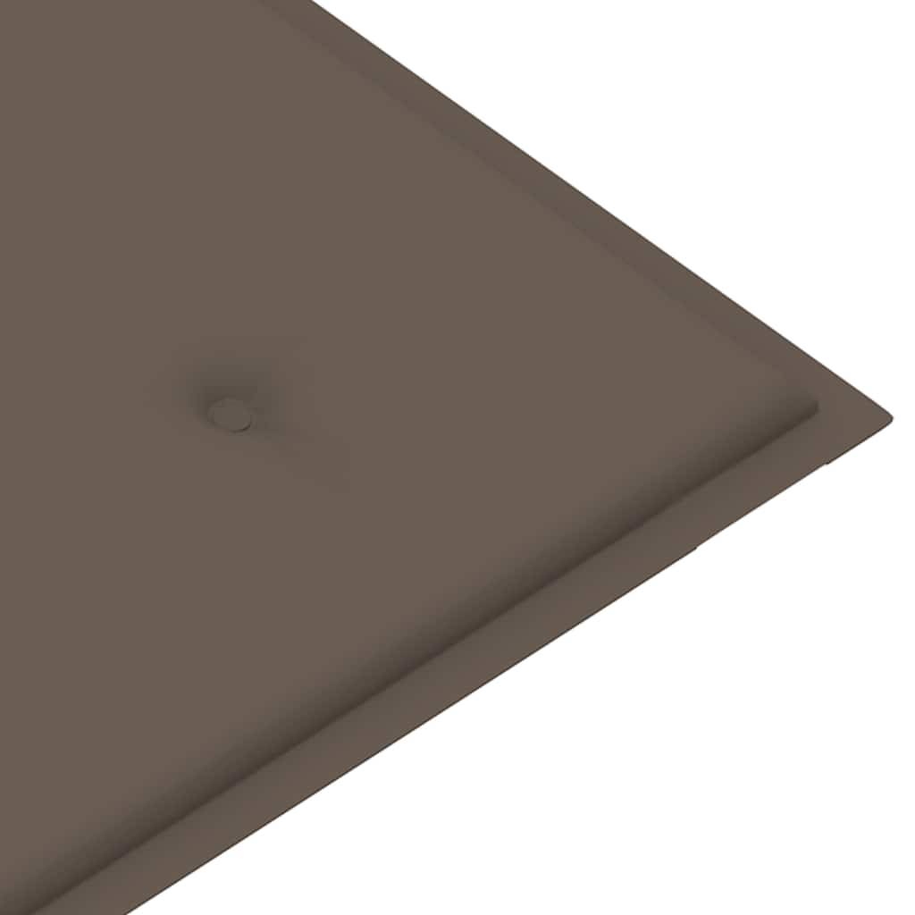 PANGIVO - Banc de jardin bois de teck naturel et taupe 128.5 x 57.5 x 90 cm - PANGIVO - Image 7
