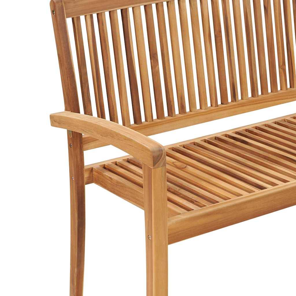 PANGIVO - Banc de jardin bois de teck naturel et taupe 128.5 x 57.5 x 90 cm - PANGIVO - Image 4