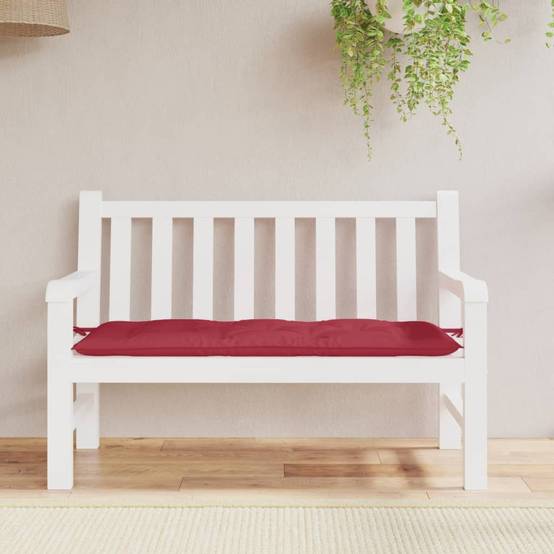 Grand Coussin pour Banc Tissu Oxford Confortable pour Salon de Jardin Rouge Bordeaux 120x50x7 cm – ComfortXL Outdoor Living - Image 3