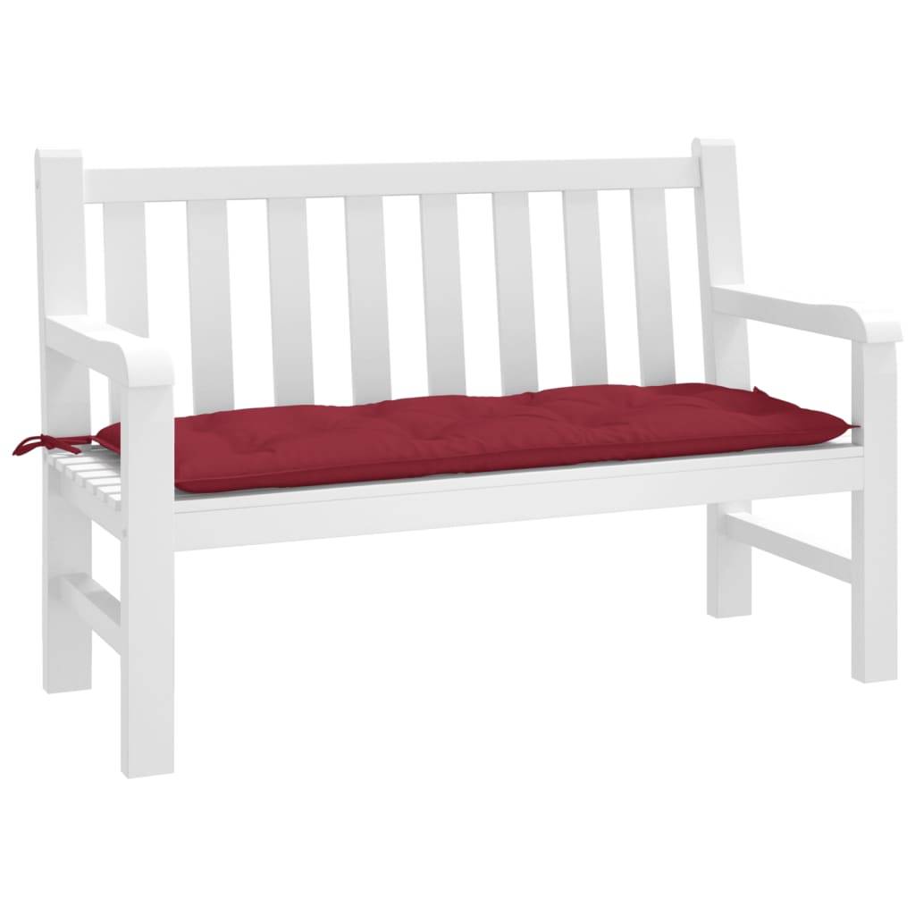 Grand Coussin pour Banc Tissu Oxford Confortable pour Salon de Jardin Rouge Bordeaux 120x50x7 cm – ComfortXL Outdoor Living - Image 1