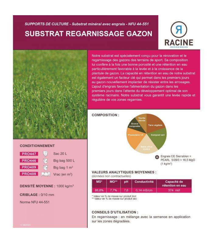 Terreau substrat pour regarnissage gazon pour sol sportif, Big bag 500 l - PRO446 - Image 2