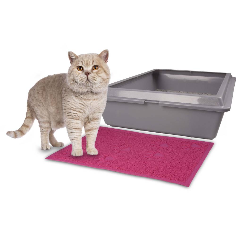 Tapis rose 30 x 40 cm pour bac à litière pour chat - Image 2