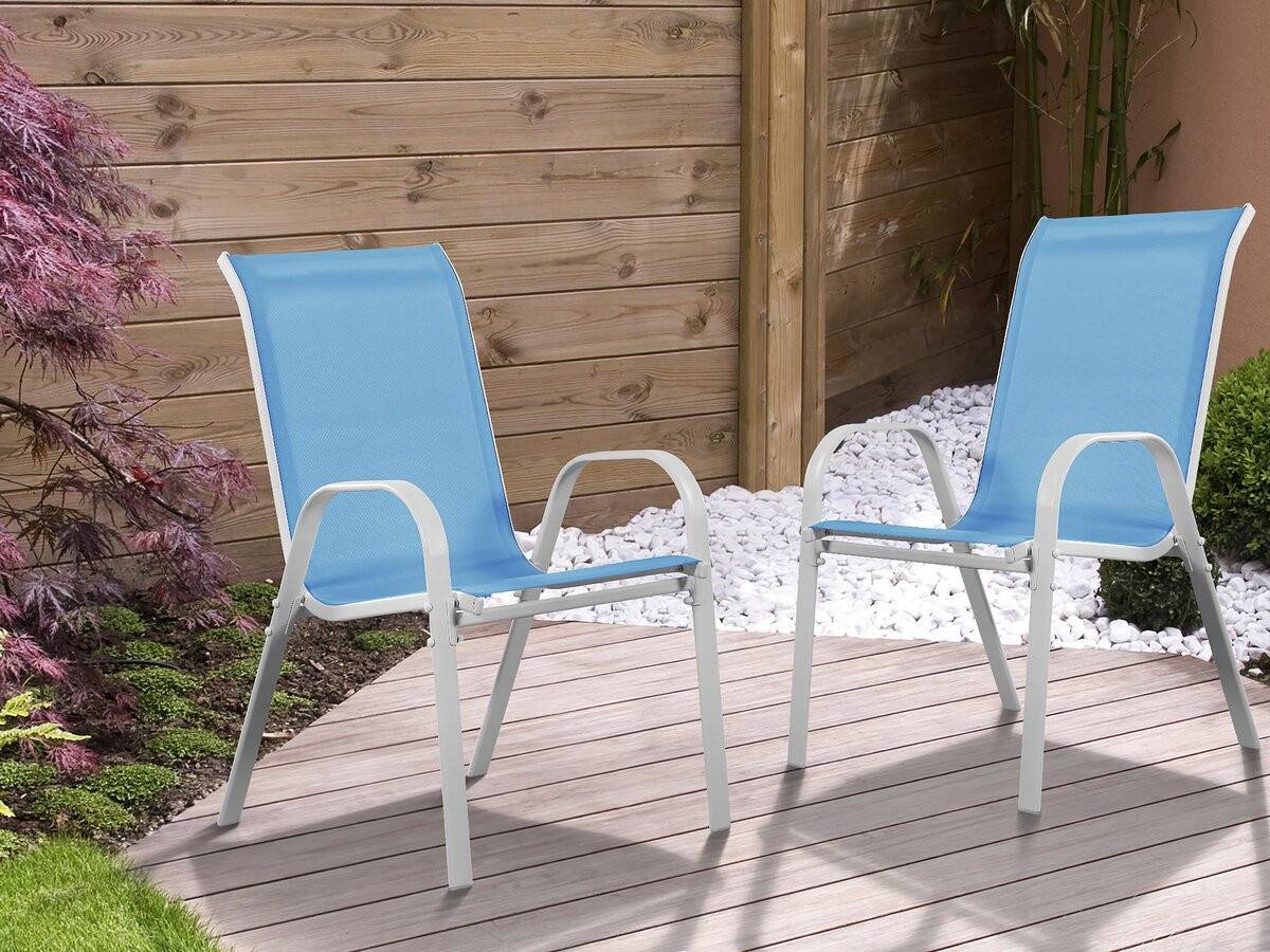Habitat Et Jardin - Fauteuil Jardin Textilène "cordoba" - Phoenix - Bleu - Lot De 2 -habitat Et Jardin - Imagen 2