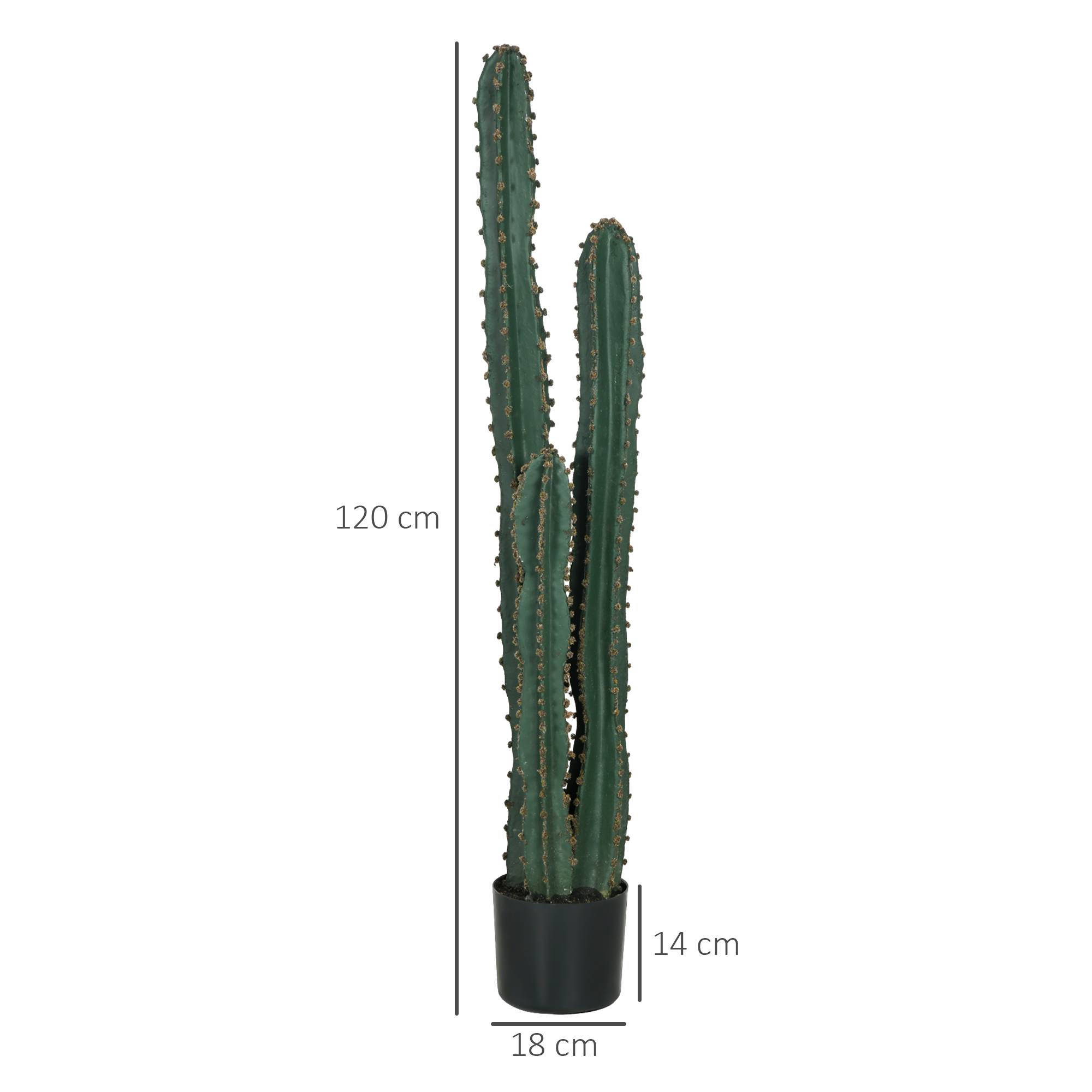 Cactus artificiel grand réalisme plante artificielle grande taille dim. Ø 18 x 120H cm vert - Image 5