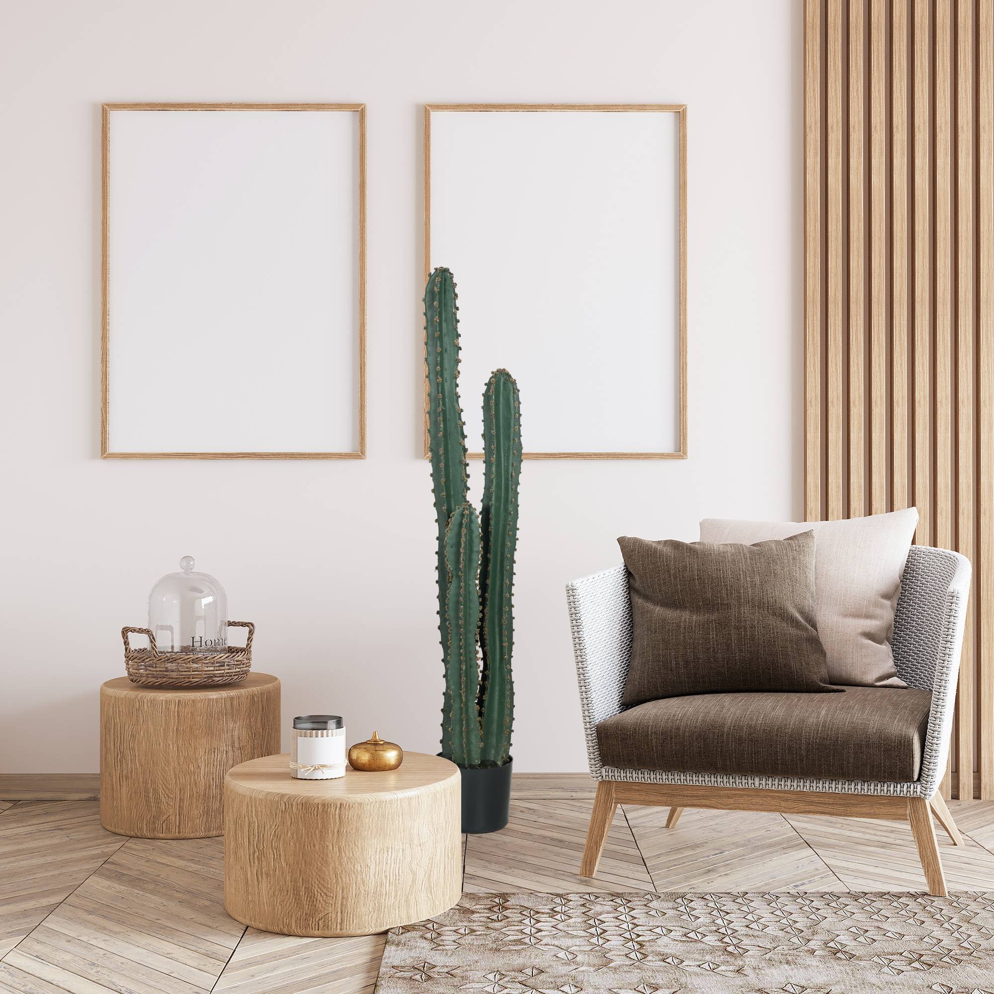 Cactus artificiel grand réalisme plante artificielle grande taille dim. Ø 18 x 120H cm vert - Image 4