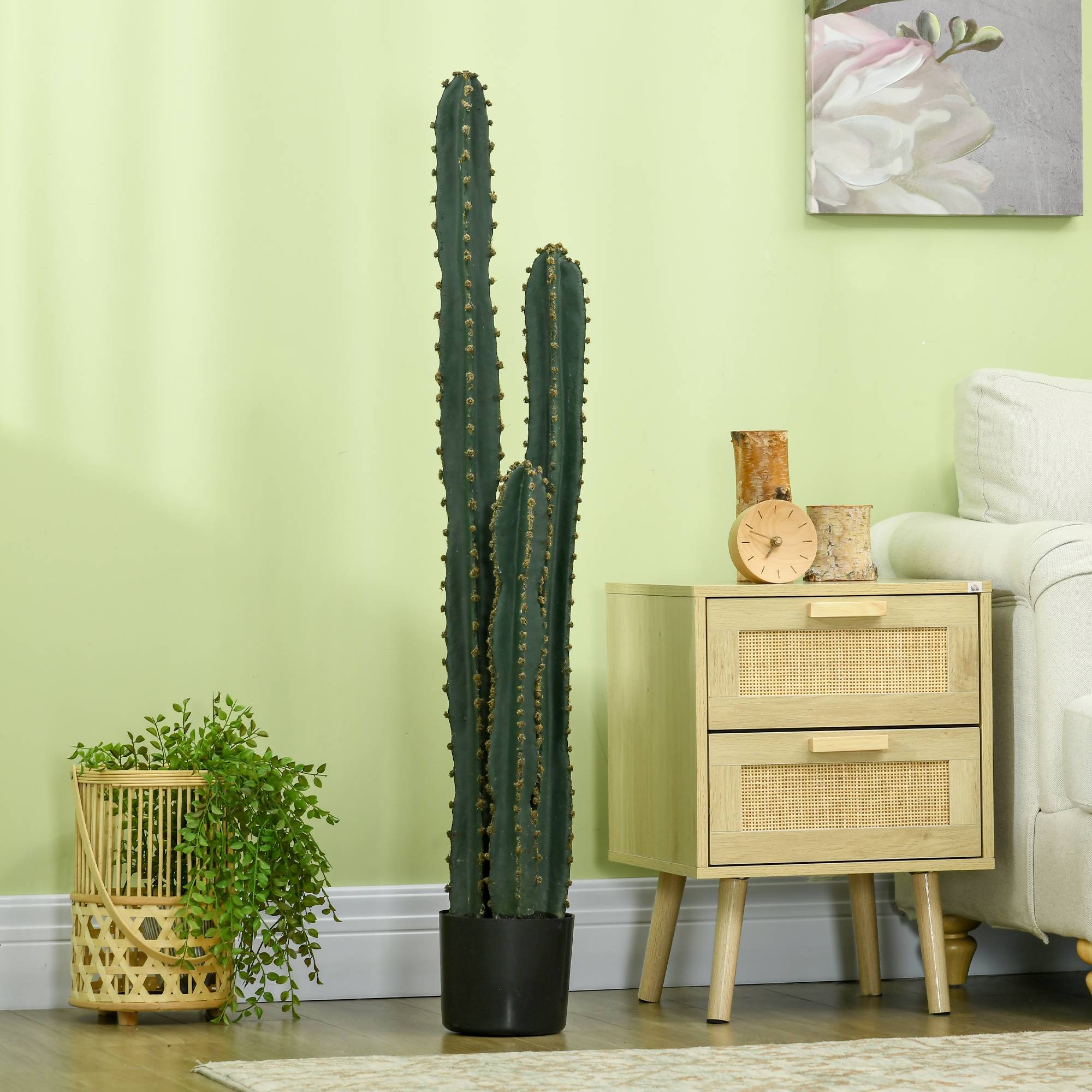 Cactus artificiel grand réalisme plante artificielle grande taille dim. Ø 18 x 120H cm vert - Image 9