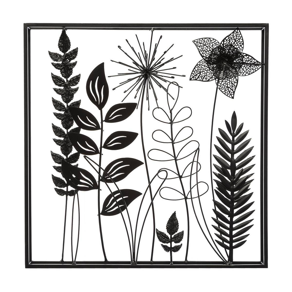 Atmosphera - Déco murale "Feuilles" métal 40x40cm - Atmosphera Créateur d'intérieur - Imagen 1