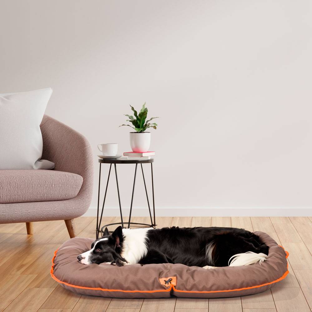 Ferplast - Ferplast Panier Chien Coussin Chien Moyen Taille Tissu anti-rayures Lavable à 30°C.Matelas pour chien imperméable 80 x 60 x 11 cm.Marron - Imagen 3
