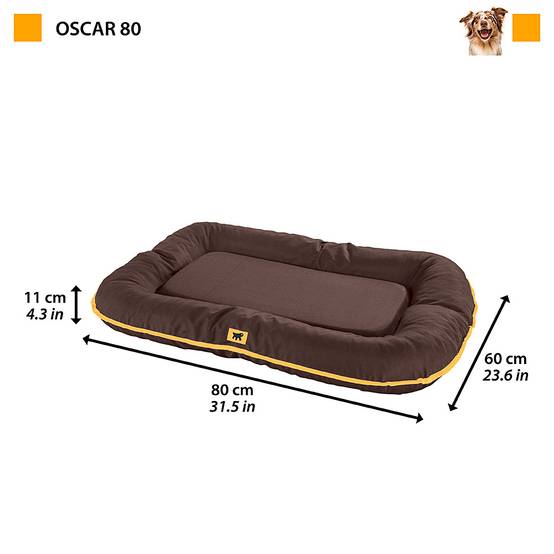 Ferplast - Ferplast Panier Chien Coussin Chien Moyen Taille Tissu anti-rayures Lavable à 30°C.Matelas pour chien imperméable 80 x 60 x 11 cm.Marron - Imagen 2