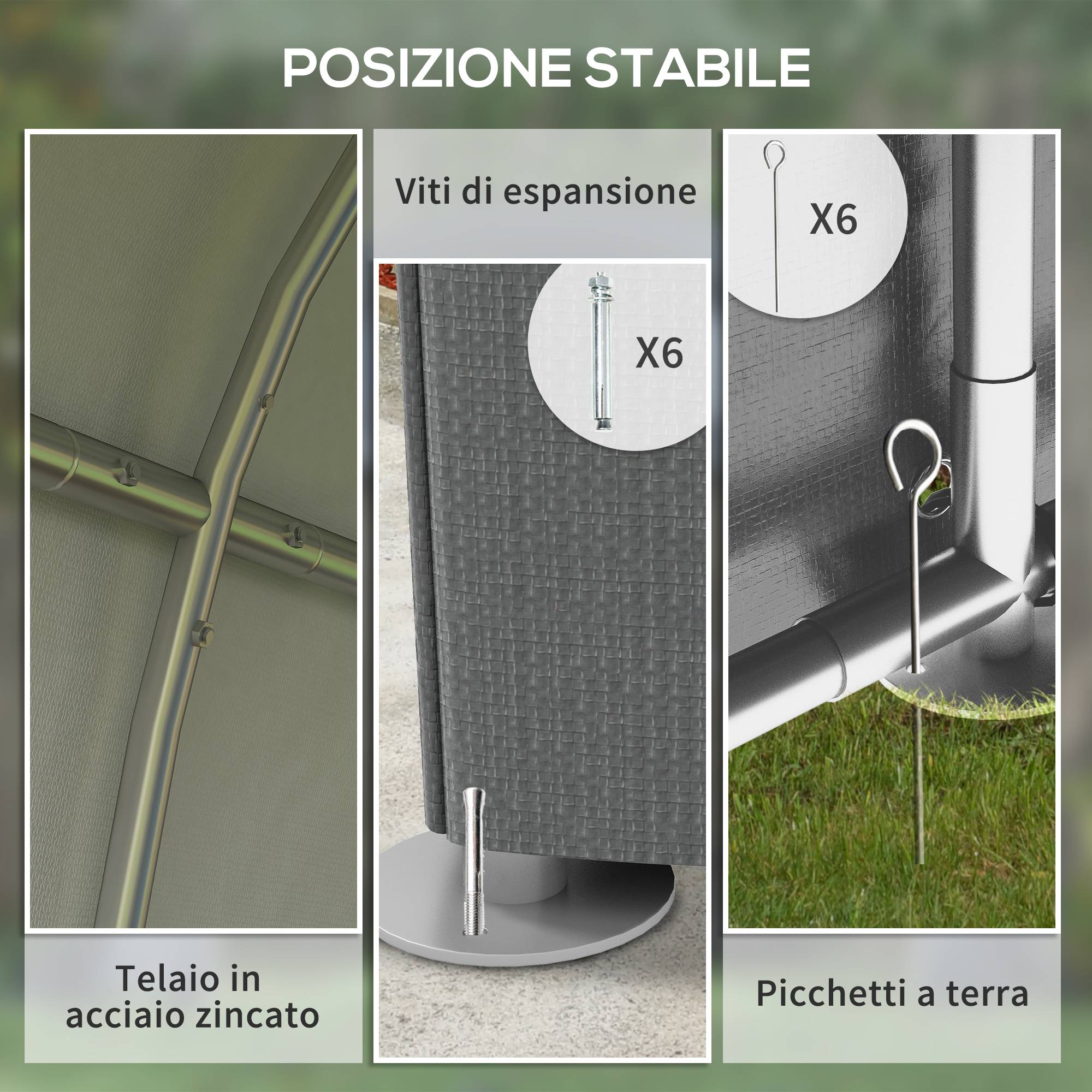 ComfortXL - Tente garage vélos acier extérieur protection anti-UV porte zippée gris foncé - ComfortXL Outdoor Living - Image 7