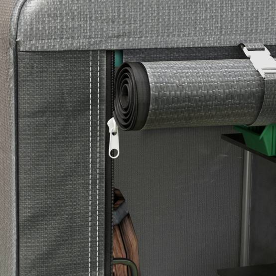 ComfortXL - Tente garage vélos acier extérieur protection anti-UV porte zippée gris foncé - ComfortXL Outdoor Living - Image 10