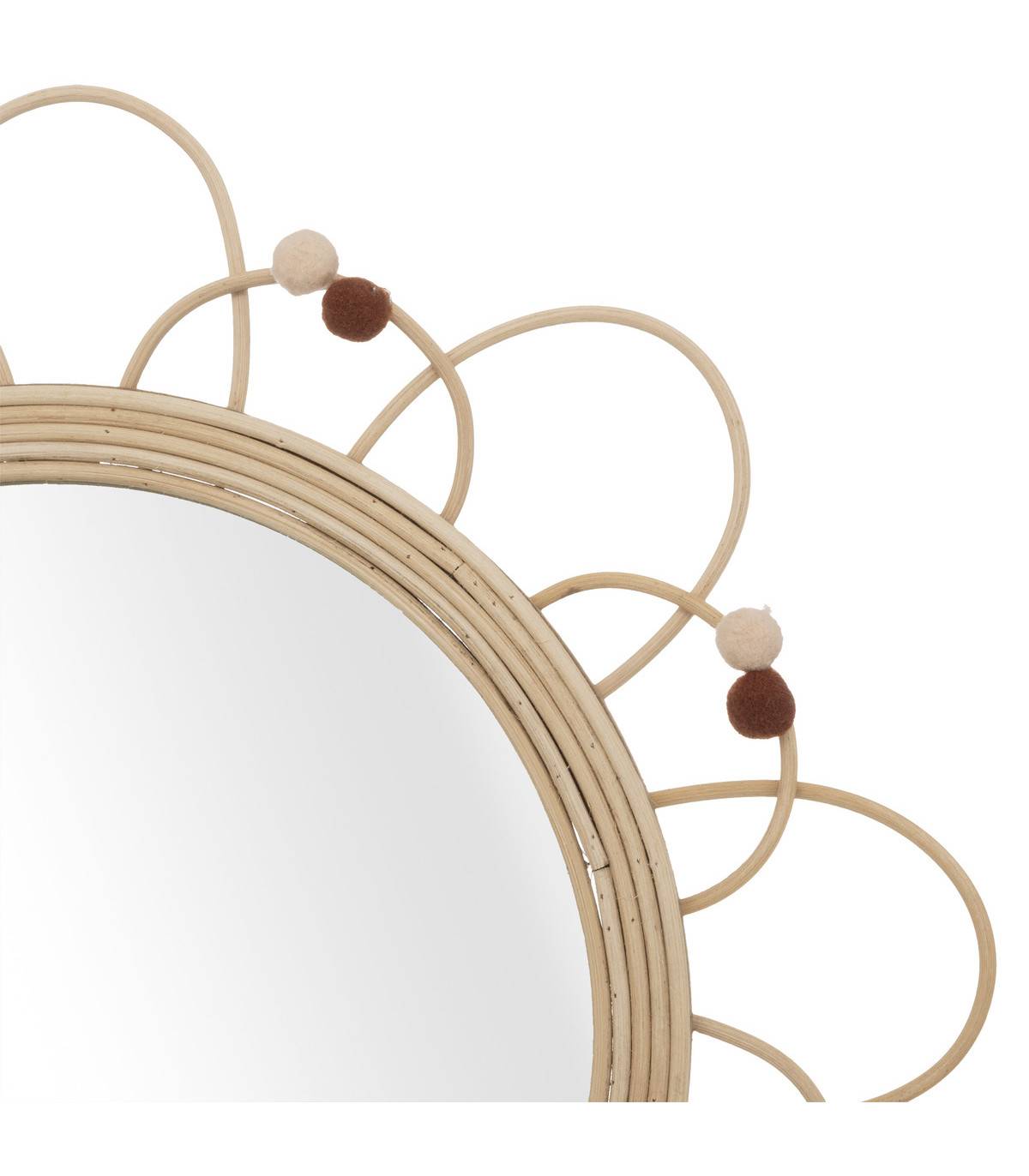 Atmosphera - Miroir mural en rotin D 38 cm pour chambre d'enfant - Imagen 2