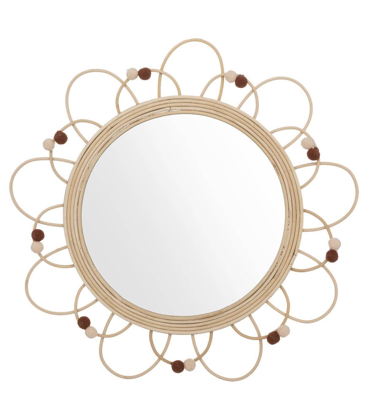 Atmosphera - Miroir mural en rotin D 38 cm pour chambre d'enfant - Imagen 1