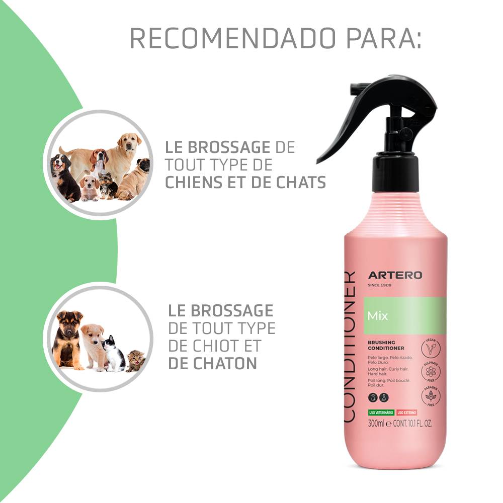 Artero Mix Spray 300 Ml. Après-shampoing pour chiens multiphase en spray sur poils mouillés ou secs et sans rinçage. - Image 3
