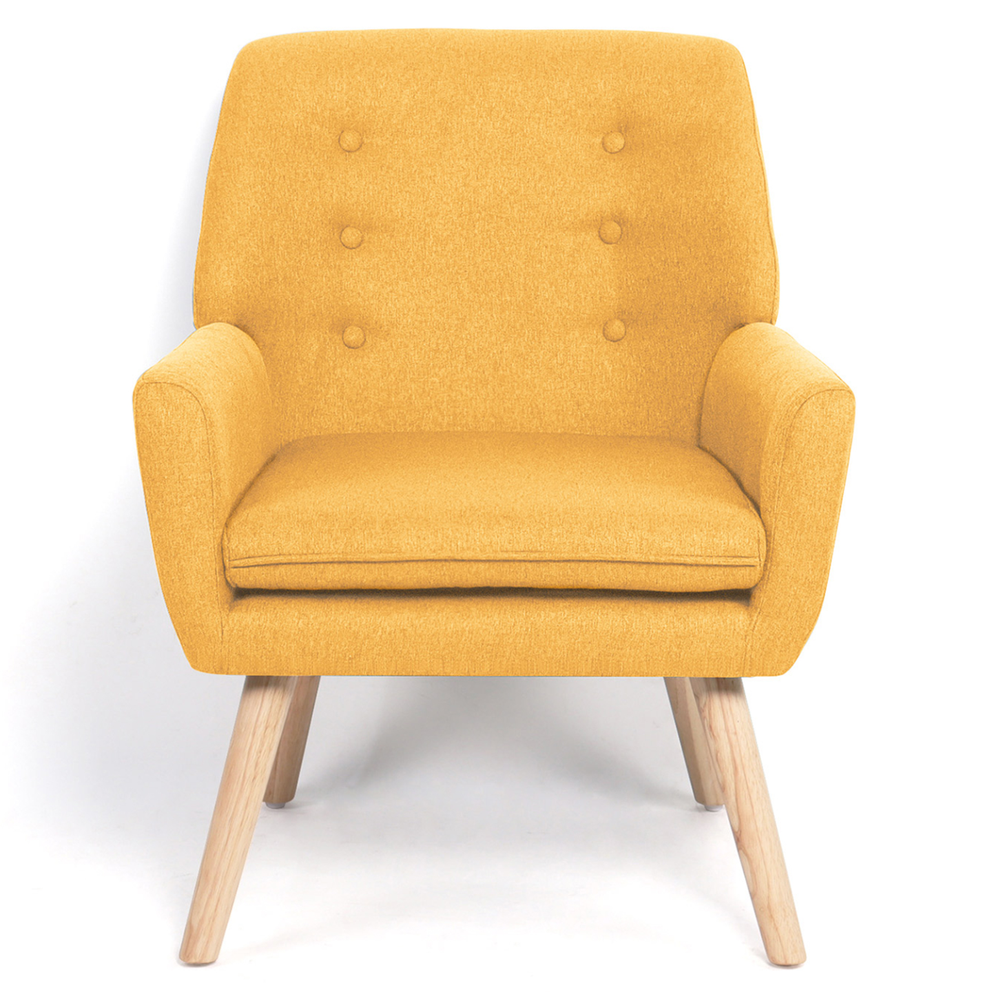 Fauteuil scandinave NAT en tissu jaune moutarde - Image 4
