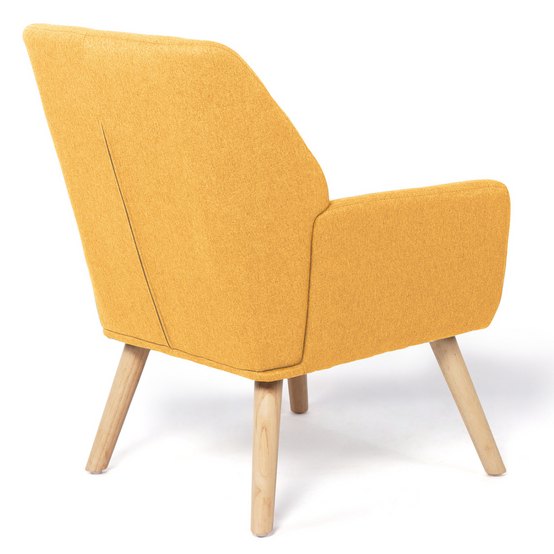 Fauteuil scandinave NAT en tissu jaune moutarde - Image 5