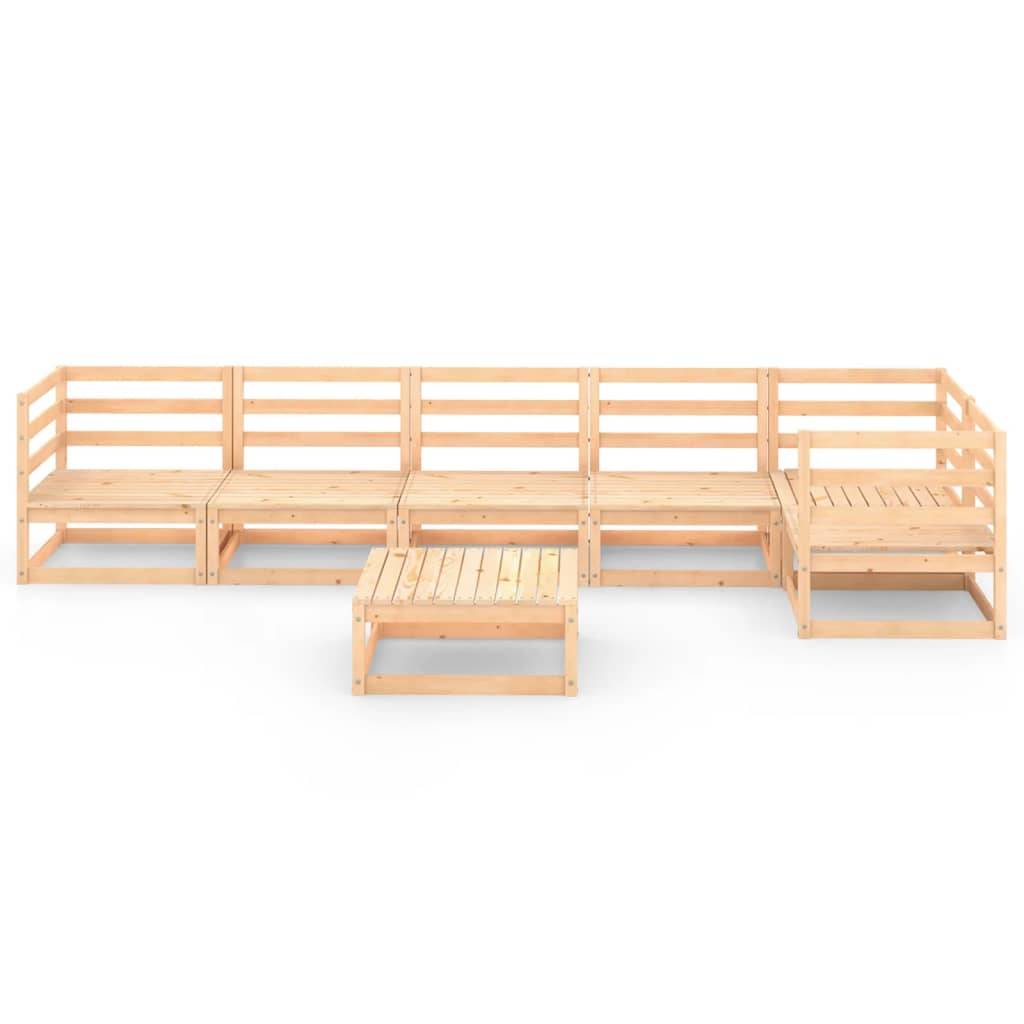 Helloshop26 - Salon de jardin meuble d'extérieur ensemble de mobilier 7 pièces bois de pin massif - Imagen 2